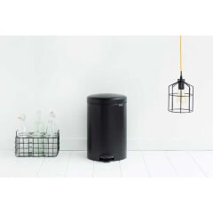 Brabantia BRA 114106 NewIcon Matt Black Pedallı Çöp Kutusu 20L