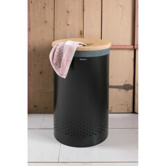 Brabantia BRA 120022 Black Paslanmaz Çelik Çamaşır Sepeti 60L