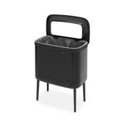 Brabantia BRA 200526 BO Matt Black Plastik Kapaklı Çamaşır Sepeti 60L