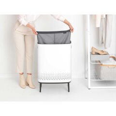 Brabantia BRA 200540 BO Beyaz Plastik Kapaklı Çamaşır Sepeti 2x45L
