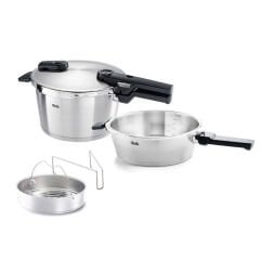 Fissler Vitaquick Premium 4,5+2,5 Litre Düdüklü Tencere + Buharda Pişirme Aparatı