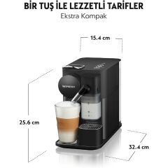 Nespresso F121 Lattissima One Black Kapsül Kahve Makinesi