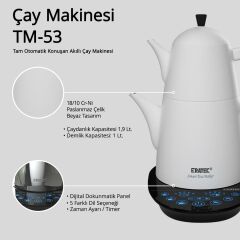 Eratec TM-53 Tam Otomatik Konuşan Akıllı Çay Makinesi Beyaz