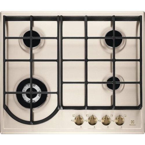 Electrolux 60 cm Döküm Izgaralı Rococo Seri Rustik Mat Krem Gazlı Ocak