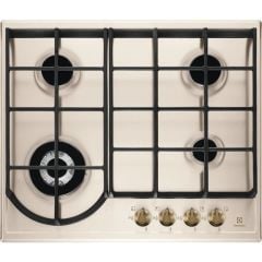 Electrolux 60 cm Döküm Izgaralı Rococo Seri Rustik Mat Krem Gazlı Ocak