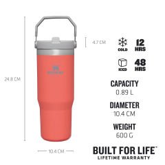 Stanley The IceFlow™ Flip Straw Tumbler 0.89 LT Pipetli Termos | Açık Mercan