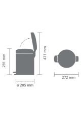 Brabantia BRA 112683 Platin Pedallı Çöp Kutusu 5L
