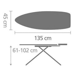Brabantia BRA 345647 Ütü Masası 135X45CM  (D) Titan Oval Desenli
