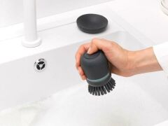 Brabantia Bulaşık Fırçası – Sabun Dağıtıcılı Koyu Gri