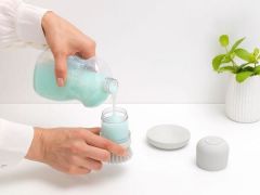 Brabantia Bulaşık Fırçası – Sabun Dağıtıcılı Açık Gri
